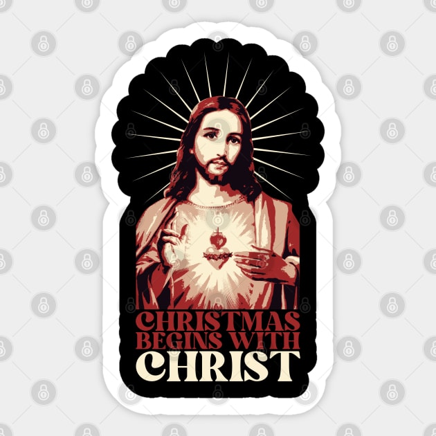 Christmas Begins With Christ Sticker by mia_me